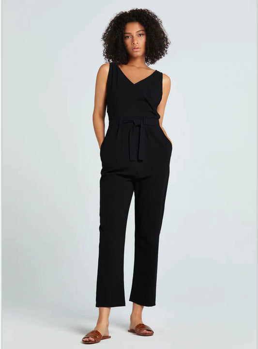 Summer V-neck sleeveless Cotton Jumpsuit