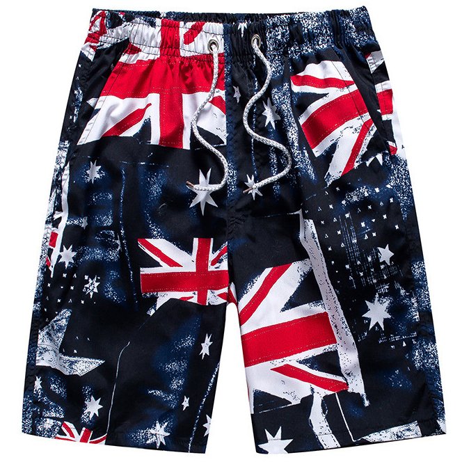 Men's Casual Outdoor Quick Dry Printing Beach Pants Shorts - DUVAL