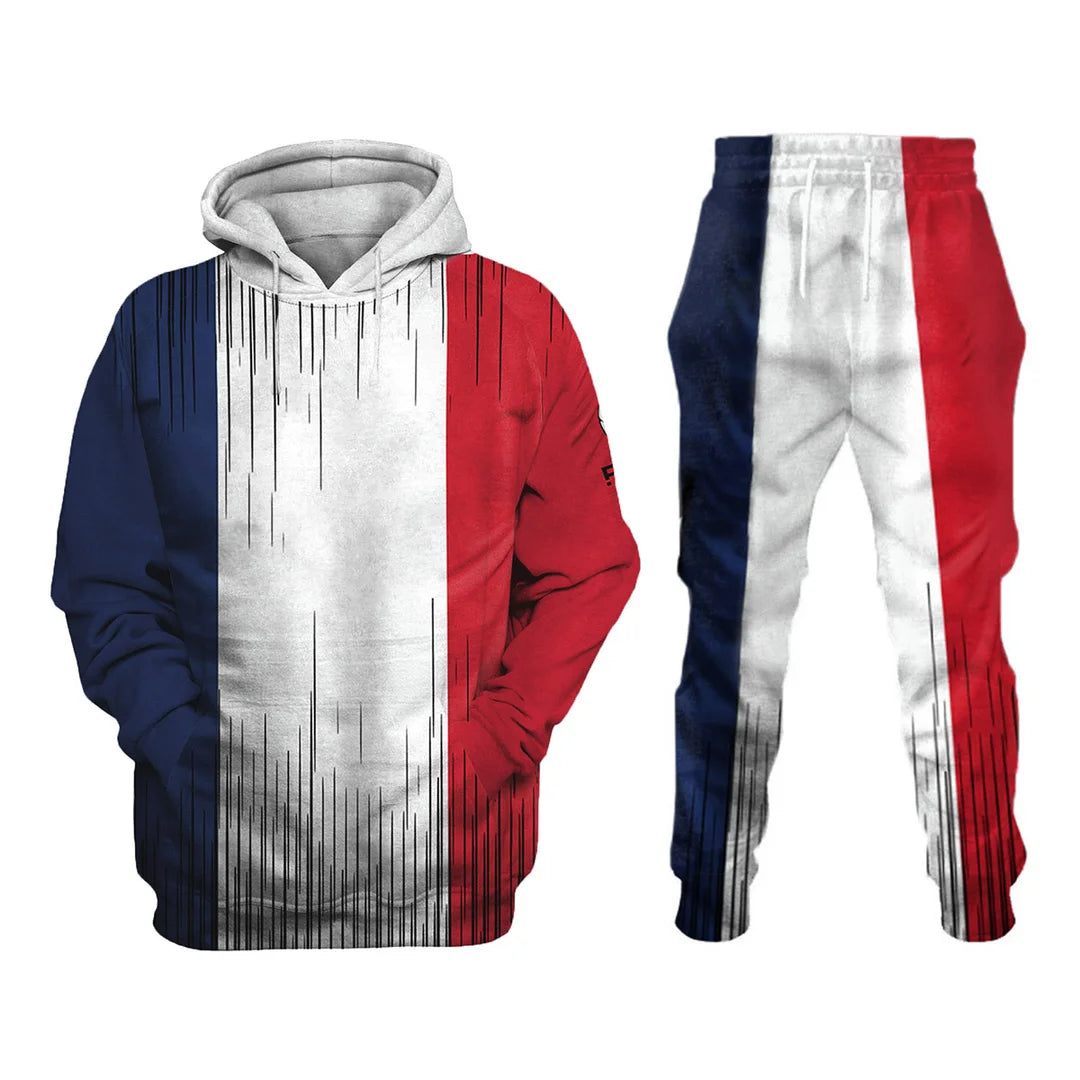 France National Football Team Printed Sweatshirt Set - DUVAL