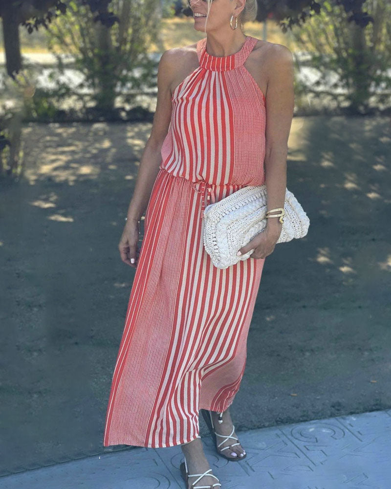 Summer elegant striped dress