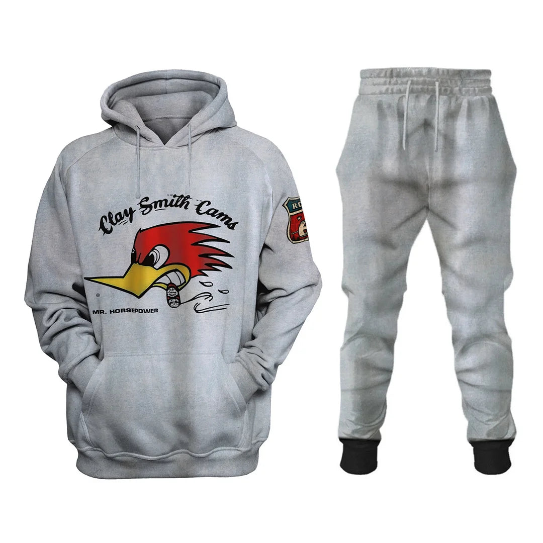 Vintage Motorcycle Colorblock Sweatshirt Set - DUVAL