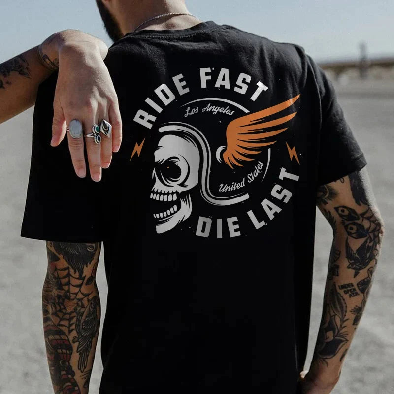 RIDE FAST DIE LAST Couple Models T-Shirt