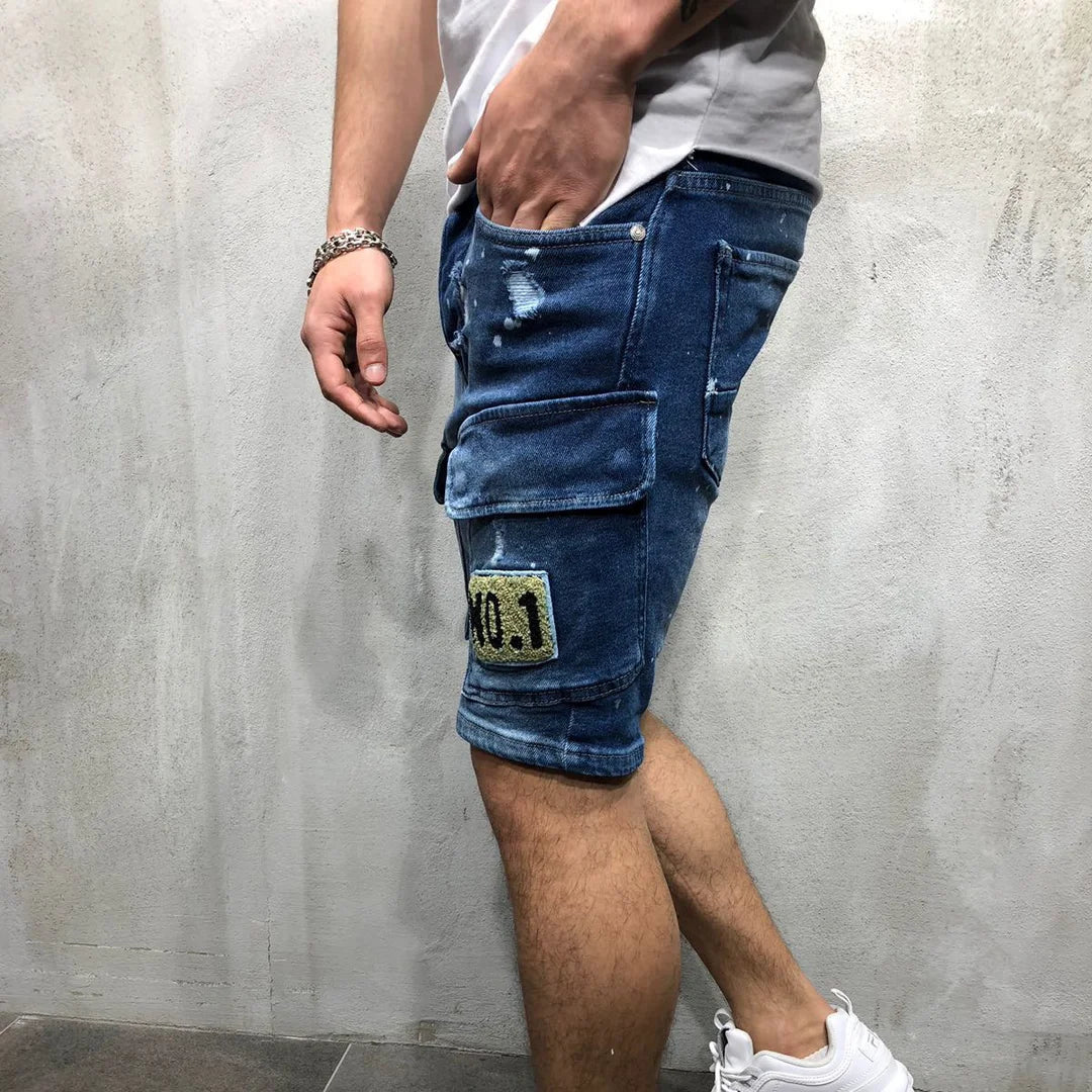 Men's Shorts Ripped Street Fashion Retro Jeans - DUVAL