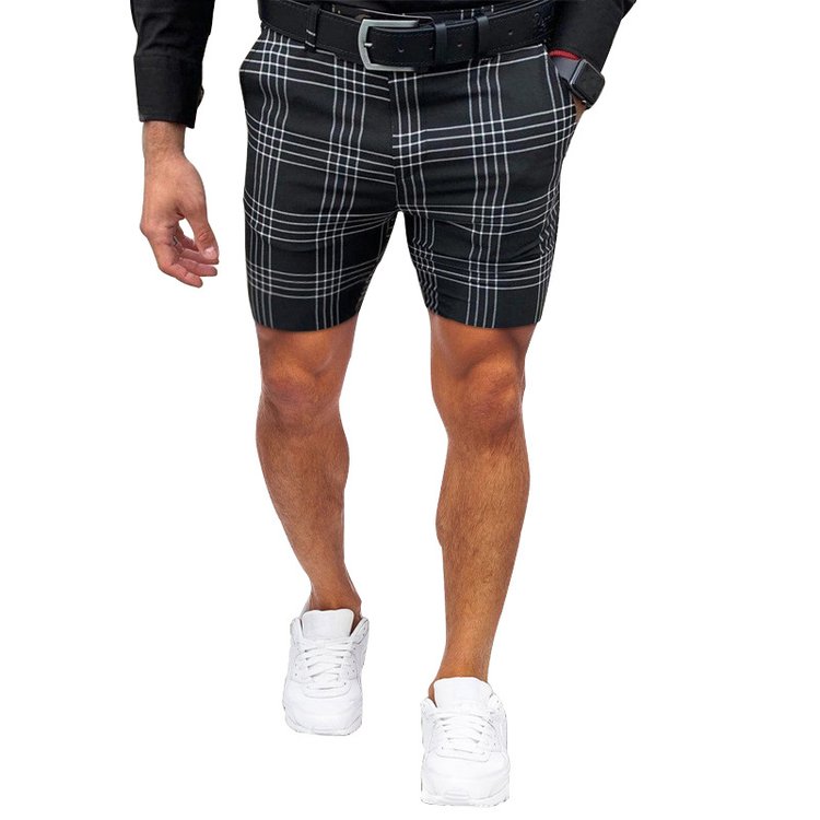 Large Plaid stripes Straight Shorts - DUVAL