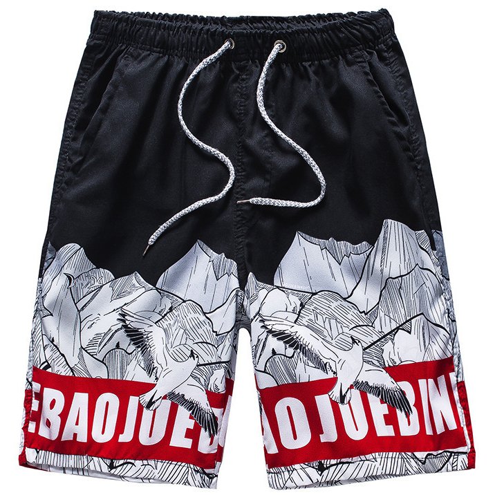 Men's Casual Outdoor Quick Dry Printing Beach Pants Shorts - DUVAL