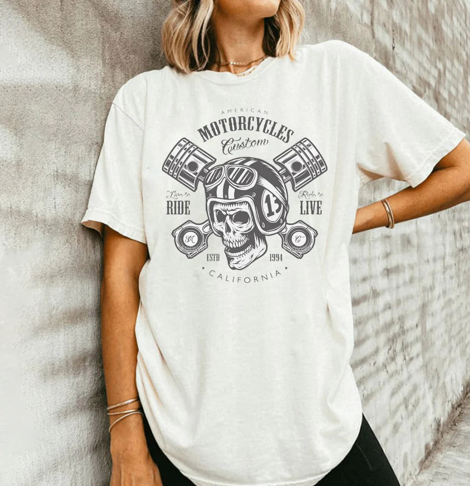 Modern Motorcycles Couple Models T-Shirt