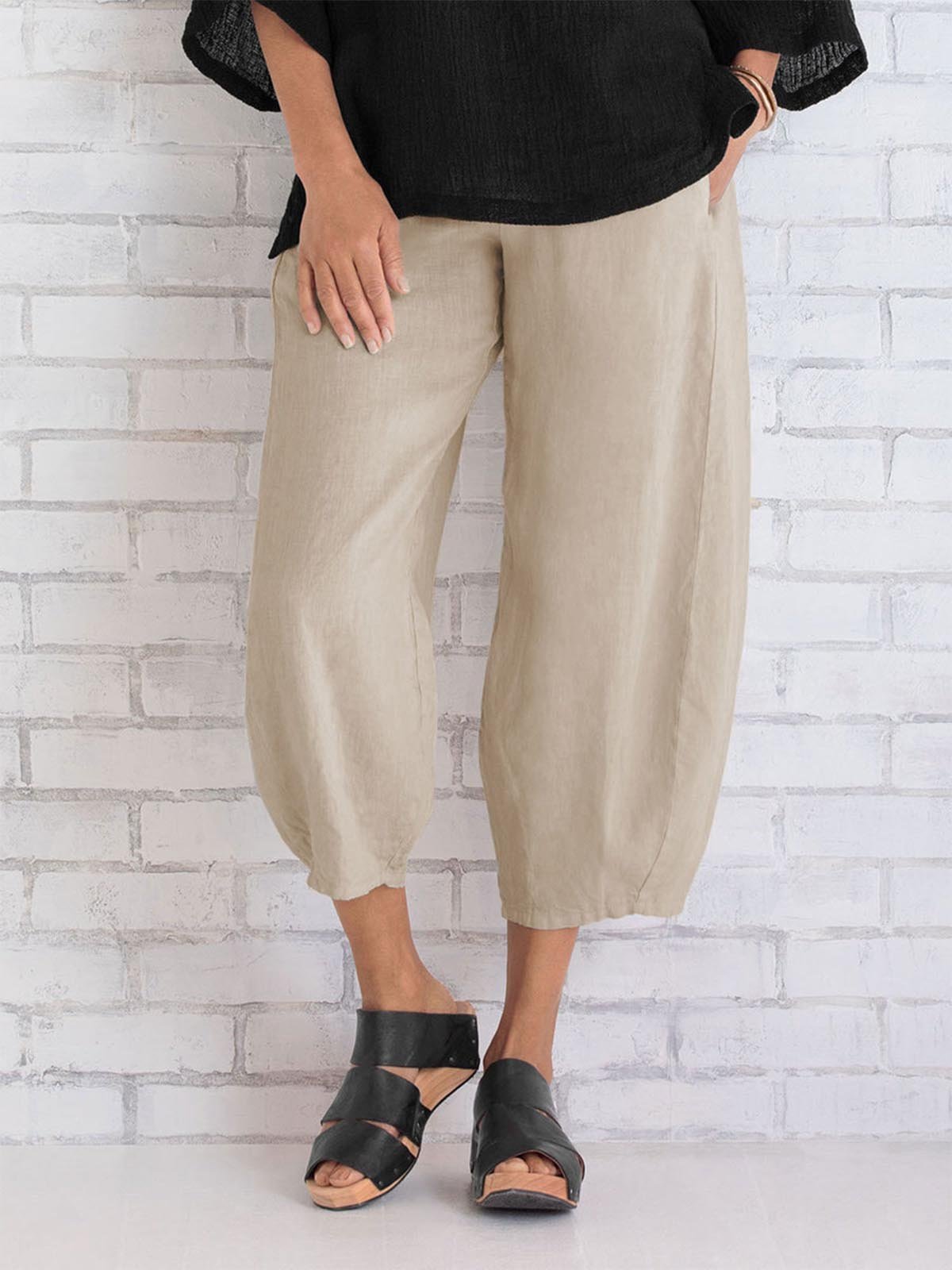 Women Cotton Pants Spring Summer Casual Pants