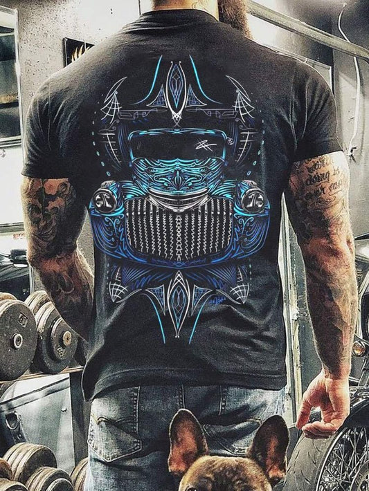 Blue Muscle Car Head T-Shirt - DUVAL