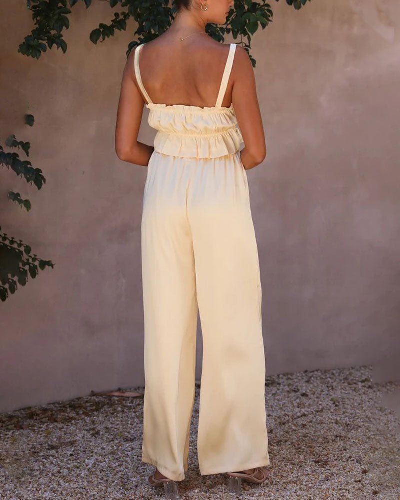 Summer fashion wide-leg two-piece set