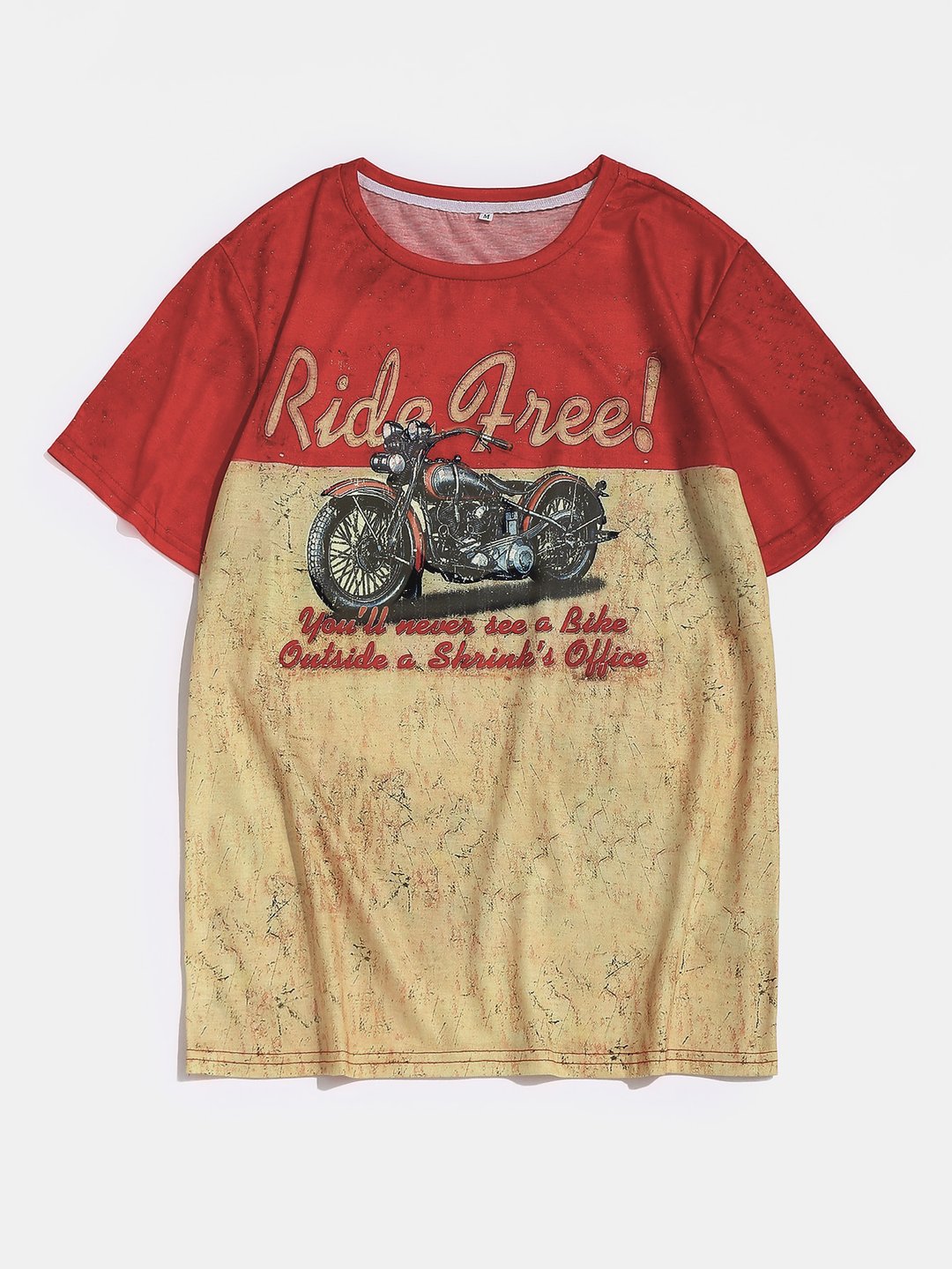 Fashion Motorcycle Print Casual T-shirt - DUVAL