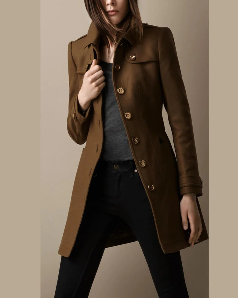 Retro Elegant Buttons Coat