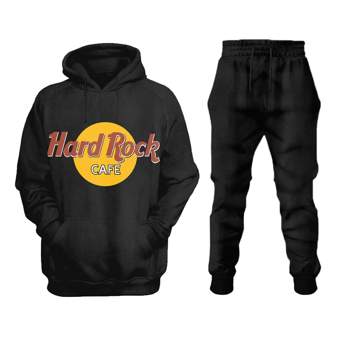 Mens Retro Hard Printed Sweatshirt Set - DUVAL