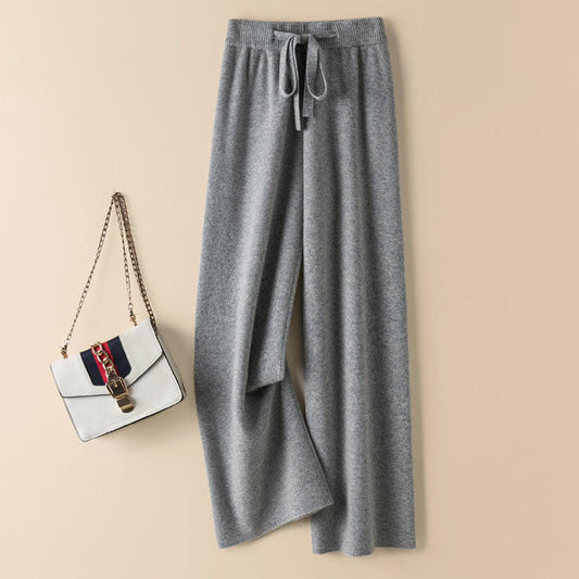 Thickened all-match autumn and winter drape knitted trousers