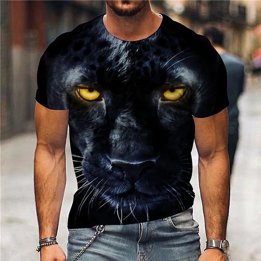 Men's  T shirt Tee 3D Print Graphic Prints Animal Crew Neck Street Daily Print Short Sleeve Tops Casual Designer Big and Tall Sports Black - DUVAL