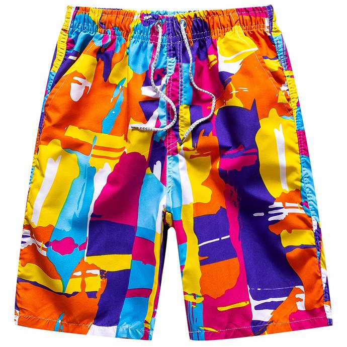 Men's Casual Outdoor Quick Dry Printing Beach Pants Shorts - DUVAL