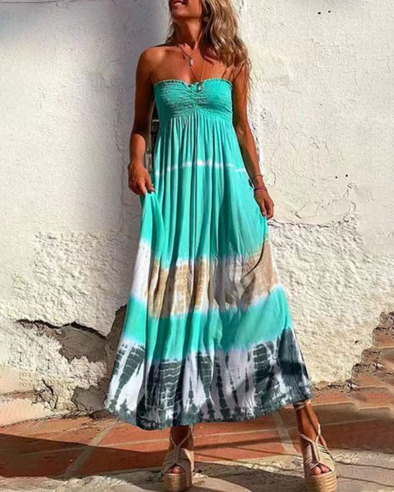 Summer bandeau holiday dress