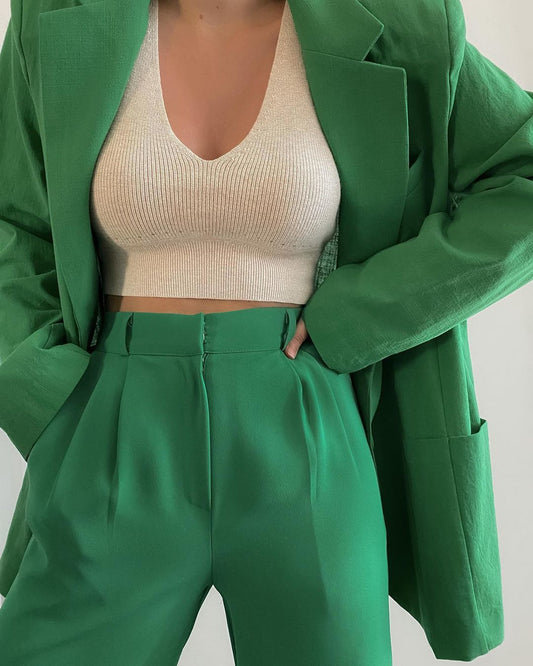 Premium Green Versatile Loose Blazer