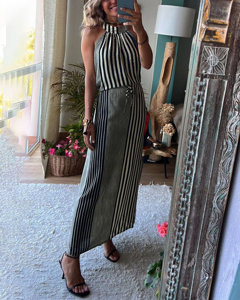 Summer elegant striped dress