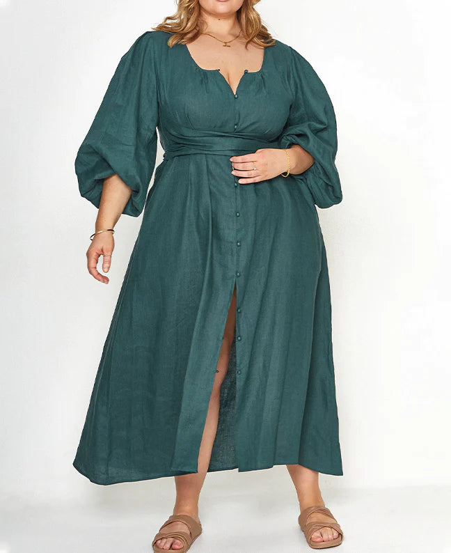 Front Buttons Multi-wear Wrap Dress