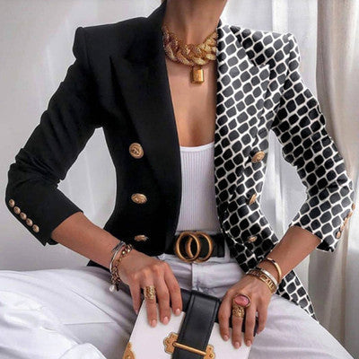 Autumn And Winter Print Slim Fashion Blazer