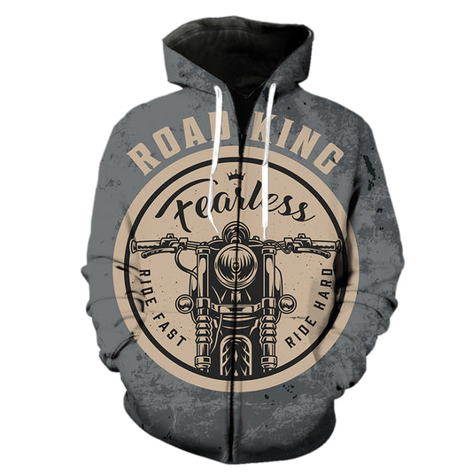 Road King Motorcycle Men's Zipper Hoodie