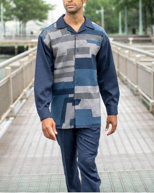 Cloudy Sky Pattern Walking Suit Long Sleeve Set