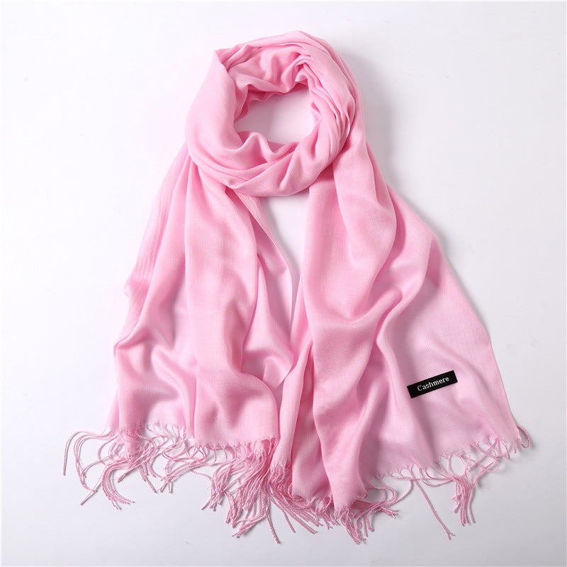 Classic Solid Color Cashmere Scarf