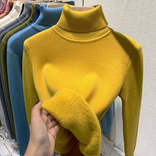 Thick turtleneck inner warm base layer sweater