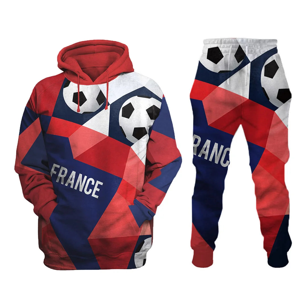 France Printed Sweatshirt Set - DUVAL