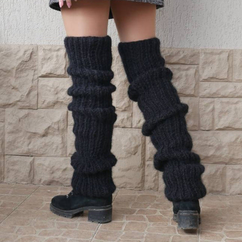 Mohair long tube fashion casual knitted stack socks