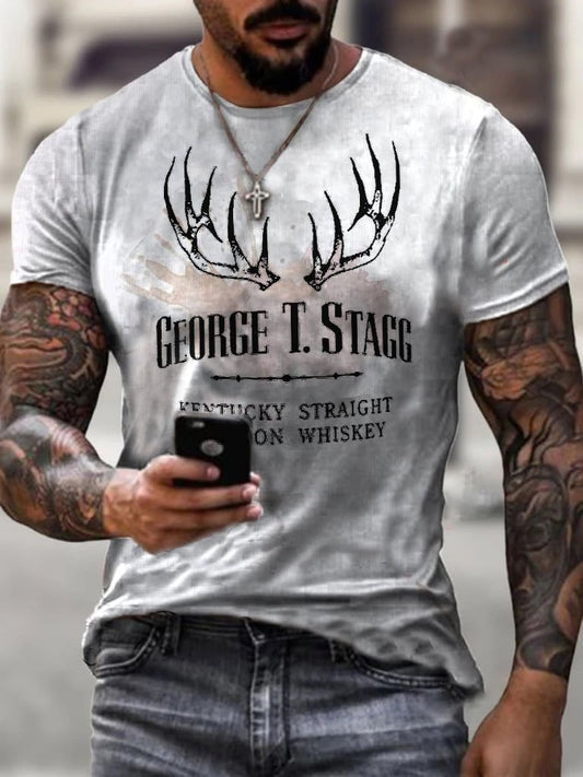 Men's George T STAGG bourbon whiskey print T-shirt - DUVAL