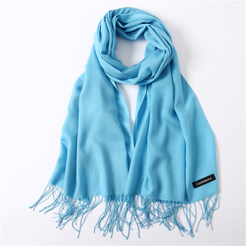 Classic Solid Color Cashmere Scarf