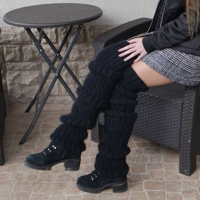 Mohair long tube fashion casual knitted stack socks