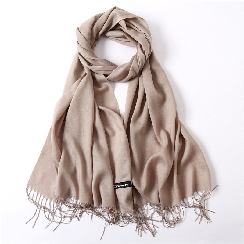 Classic Solid Color Cashmere Scarf