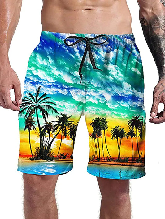 Men's Everyday Sports Casual Drawstring Holiday 3D Shorts - DUVAL