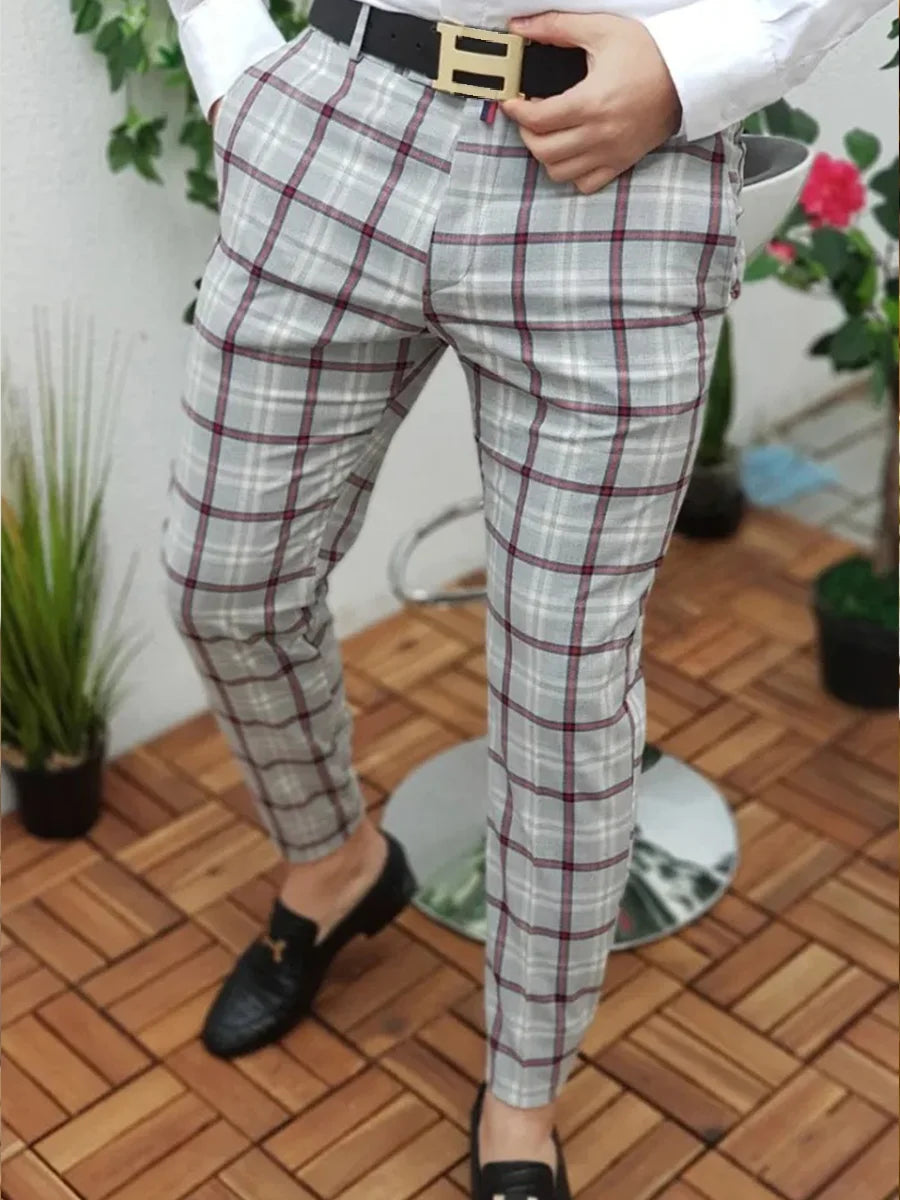 Men's Retro Plaid Casual Pants - DUVAL