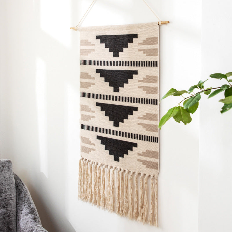 Tassel hand-woven cotton hanging picture background wall cloth