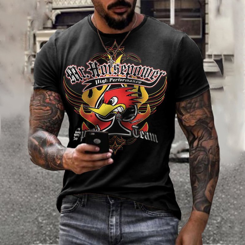 Mens Mr. Horsepower Printed Fashion T-shirt - DUVAL