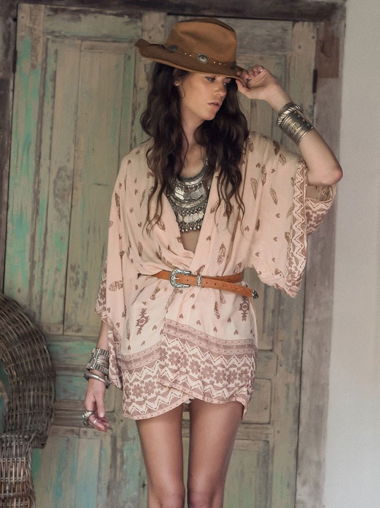 Boho Kimono Chiffon Cover Up - DUVAL