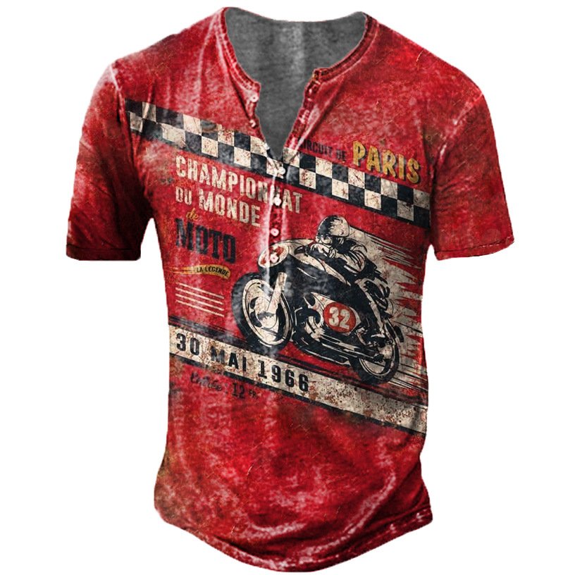 Vintage Men's Comfortable Breathable Print T-Shirt - DUVAL