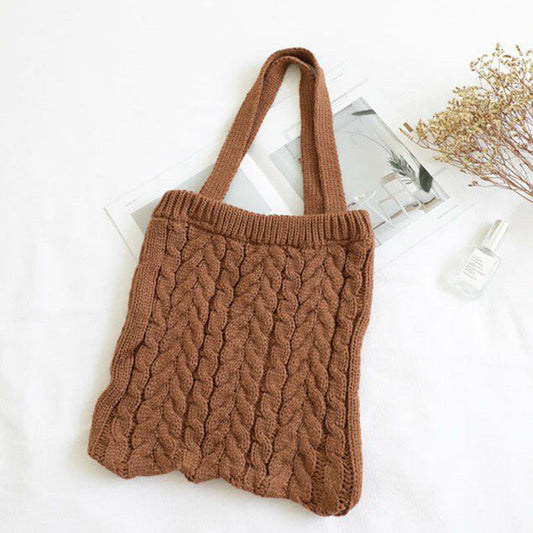 Literary Mori retro knitted handbag