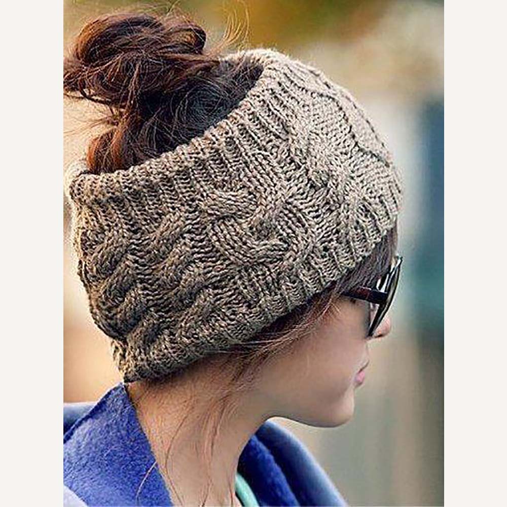 Autumn And Winter Fashion Hairpin Ski Cap Handmade Knitted Headband