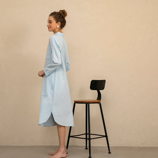 Shirt Dress In Sky Blue