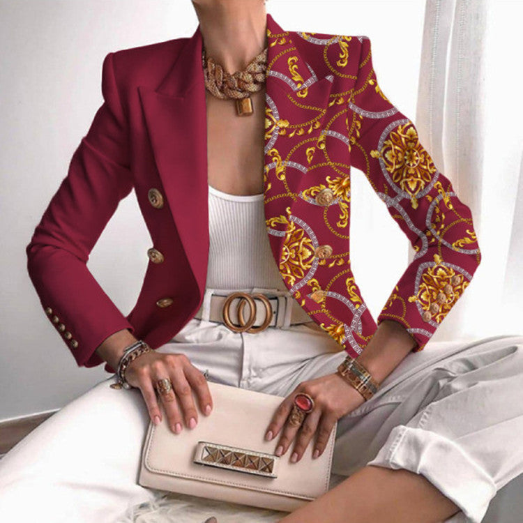 Autumn And Winter Print Slim Fashion Blazer