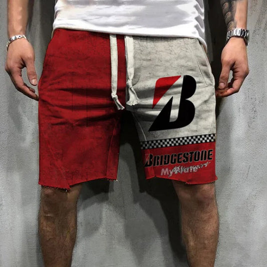 Retro Engine Oil Logo Print Shorts - DUVAL