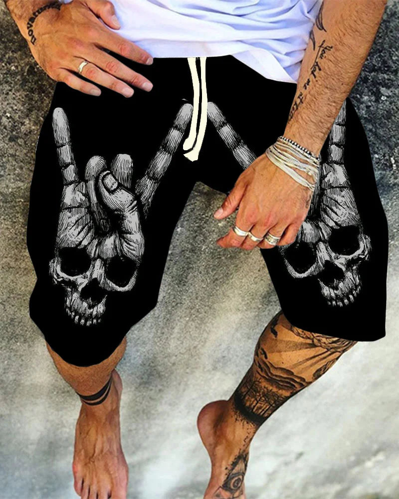 Pocket Skull Fashion Summer Men's Casual Shorts - DUVAL