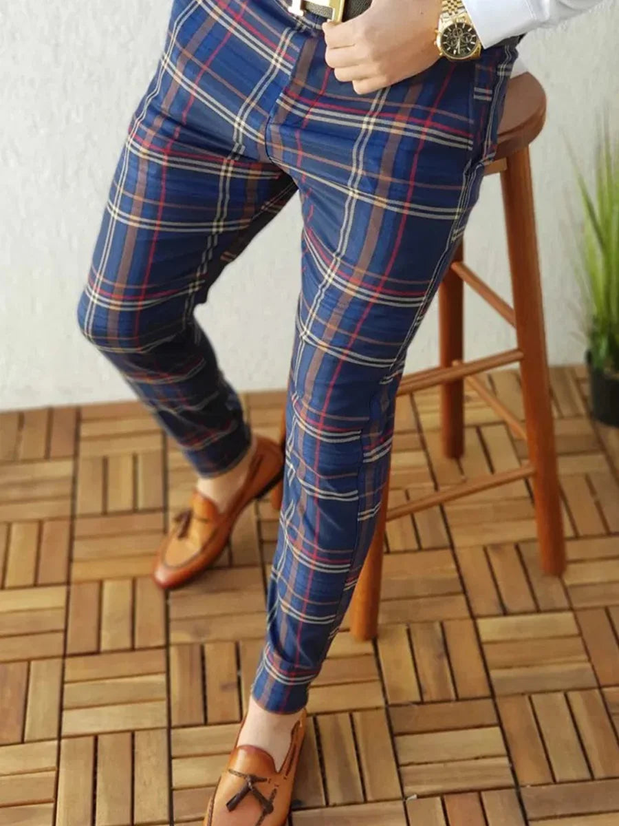 Men's Retro Plaid Casual Pants - DUVAL