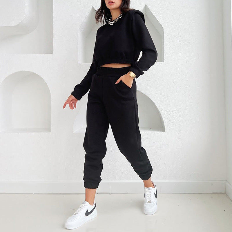 Chic Wide Shoulder Casual Pennies Tracksuit