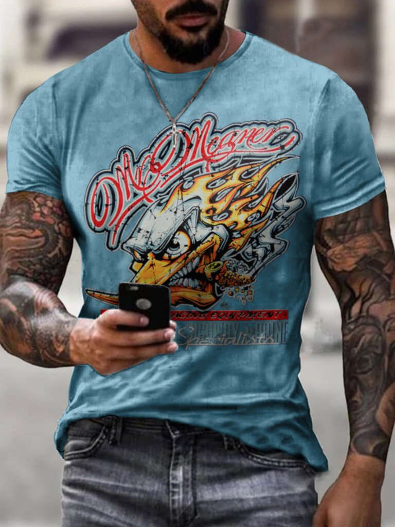 Men's Horsepower Printed Fashion T-Shirt - DUVAL