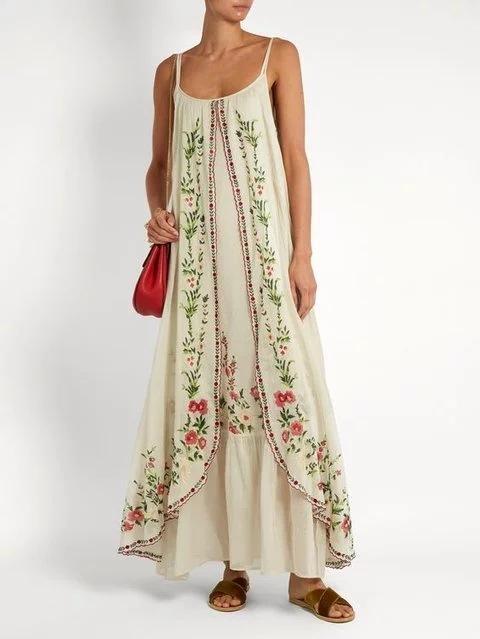 Swing Border Prints Maxi Dress